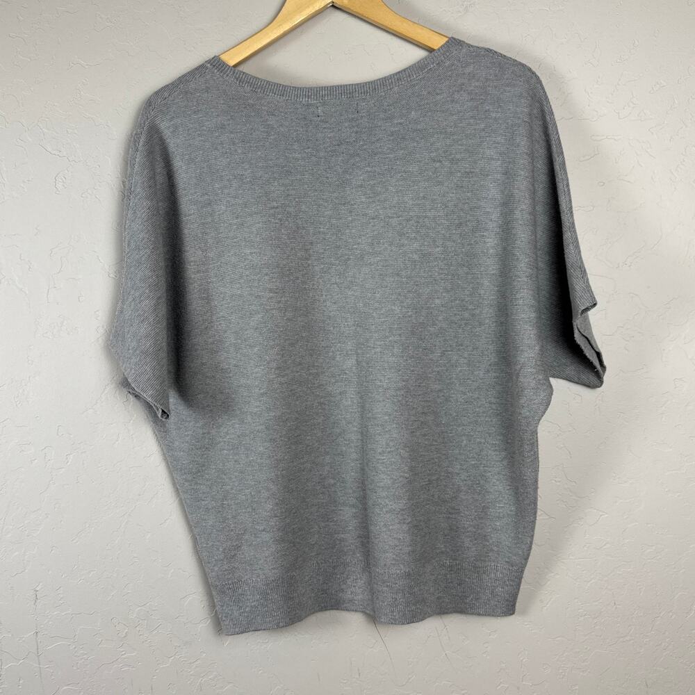 Quince Lightweight Cotton Cashmere Link-Stitch Dolman Sweater Medium Minimalist
